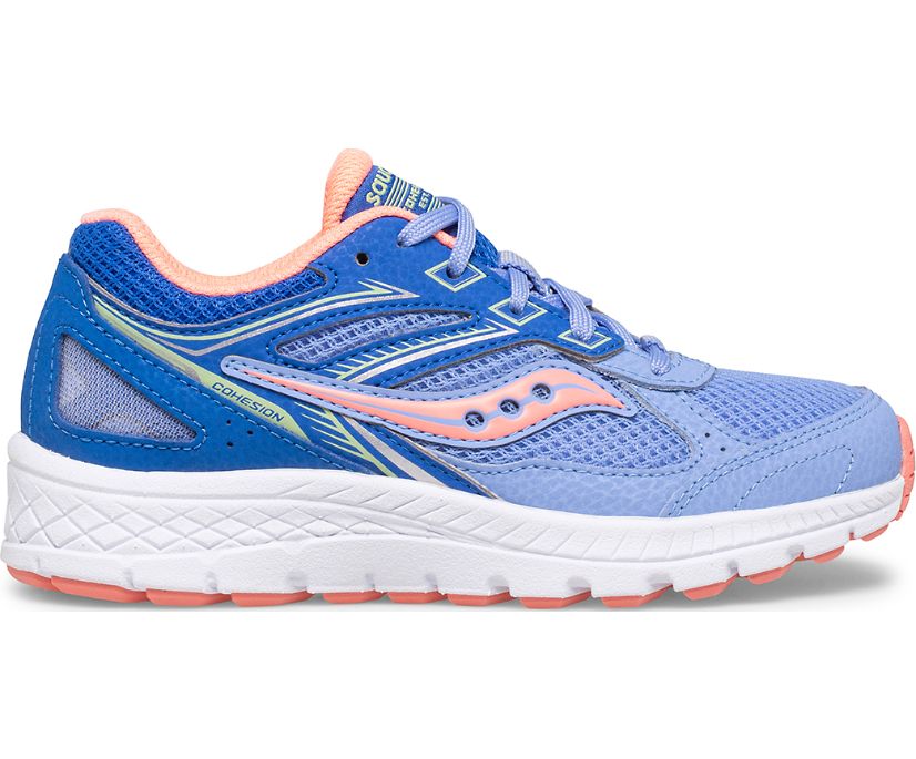 Saucony Cohesion 14 Lace Kids\' Sneakers Blue / Coral | AU 847GSOL